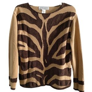 Vintage 90’s Jones Wear Sport knit sweater, animal print